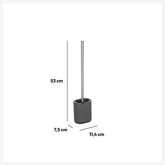 Scopino per WC con supporto in metallo grigio