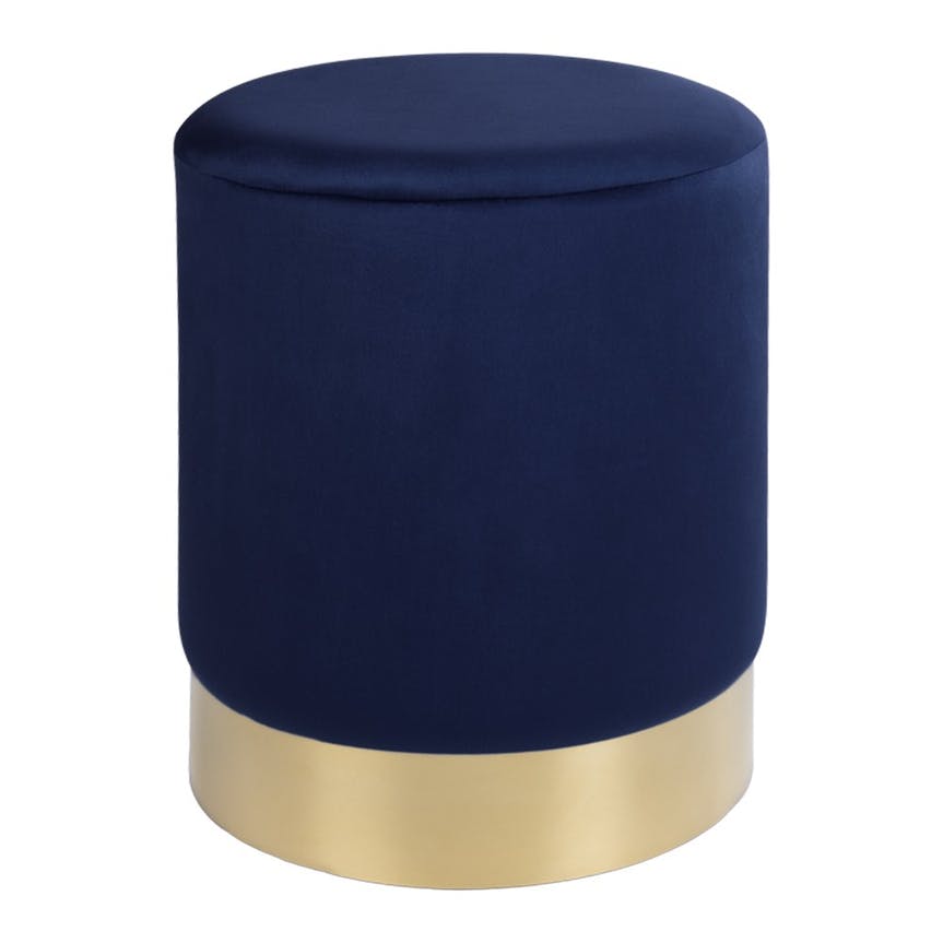 Pouf in velluto blu scuro