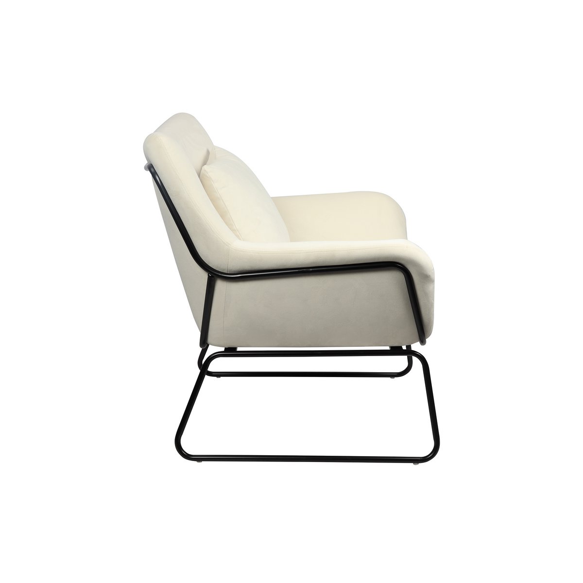 Poltroncina rivestita in velluto beige