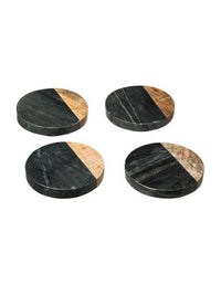 Sottobicchieri  Legno/Marmo Nero x4